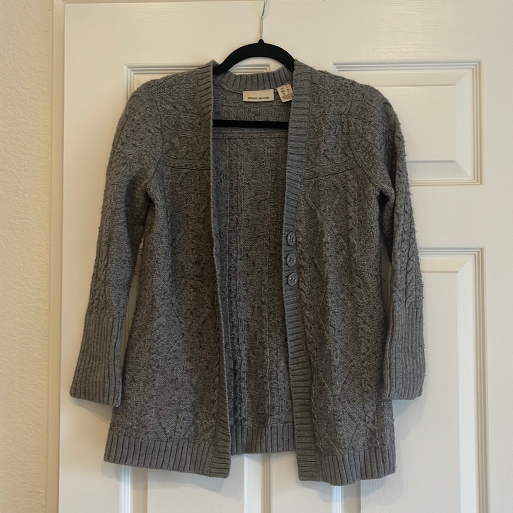 Thick Grey Cable Cardigan